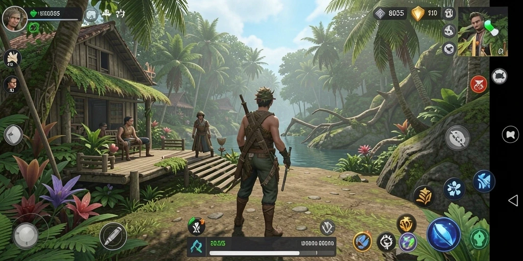 Tampilan menarik gameplay 8055 yang menampilkan simulasi kehidupan.