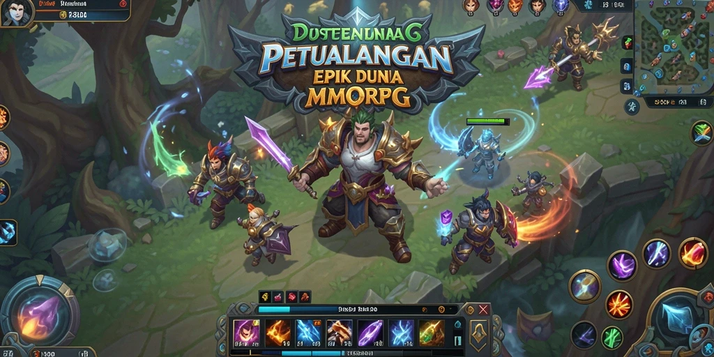 Gameplay MMORPG seru dengan petualangan dan pertempuran epik.