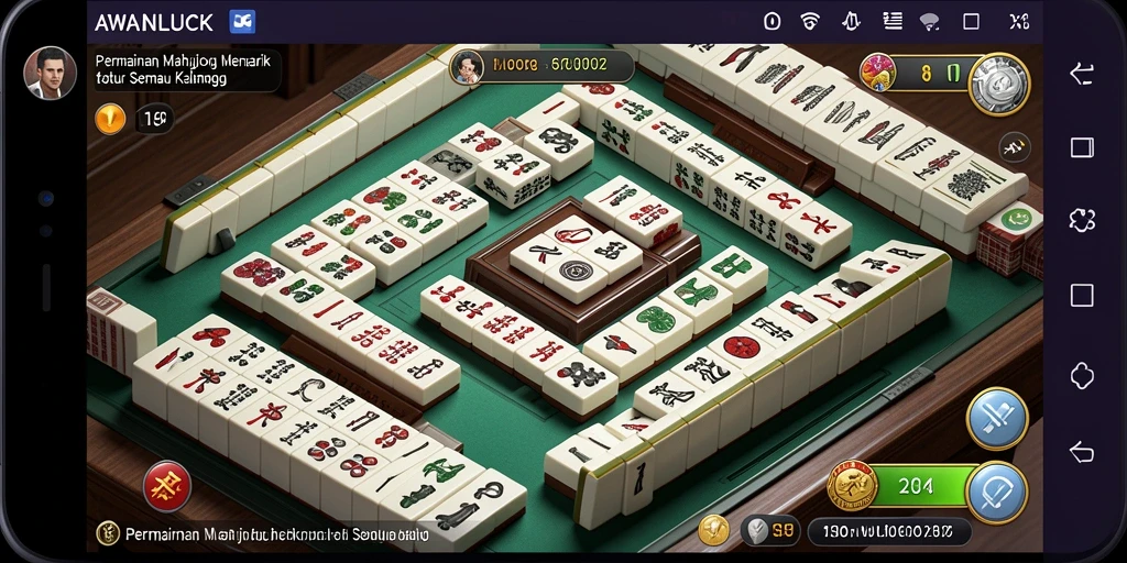 Tampilan gameplay seru dari AWANLUCK yang penuh strategi Mahjong.