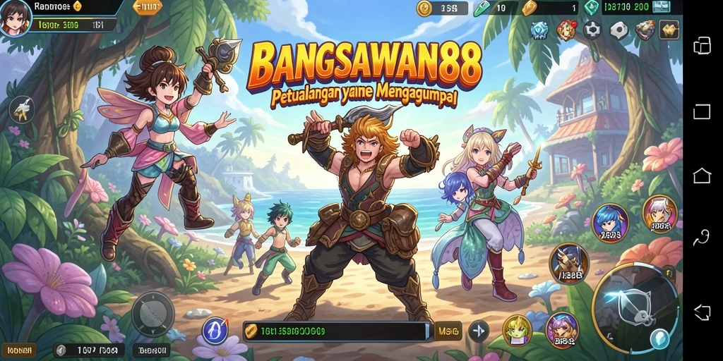 Gameplay BANGSAWAN88 yang menampilkan pertarungan seru antar karakter anime.