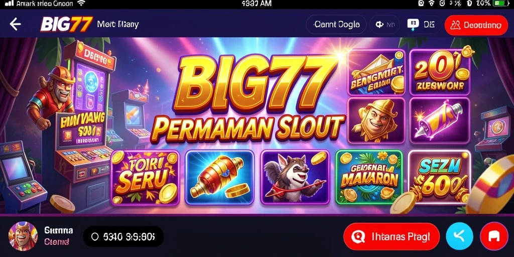 Tampilan gameplay Slot BIG77 yang menarik dan penuh warna.