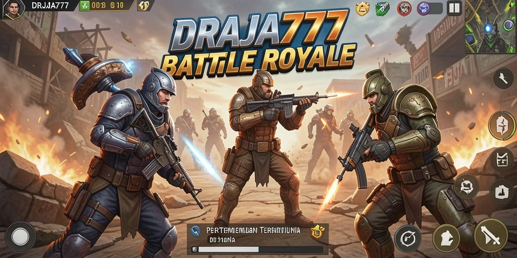 Gameplay intens dan aksi seru dalam DRAJA777 Battle Royale.