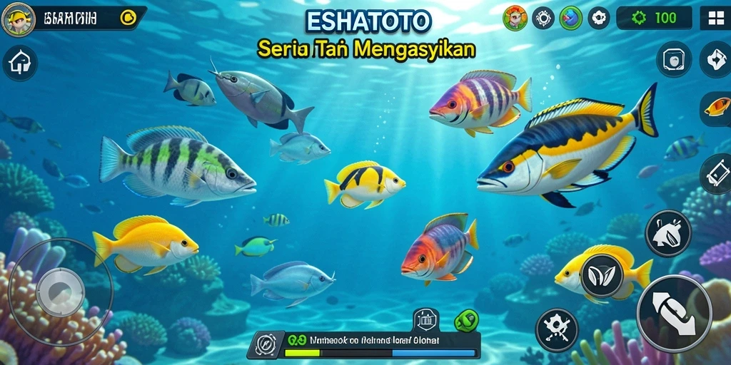 Screenshot gameplay ESHATOTO menampilkan momen seru menembak ikan.