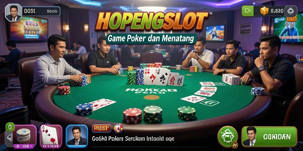 Tampilan gameplay Poker yang menarik dan interaktif di HOPENGSLOT.