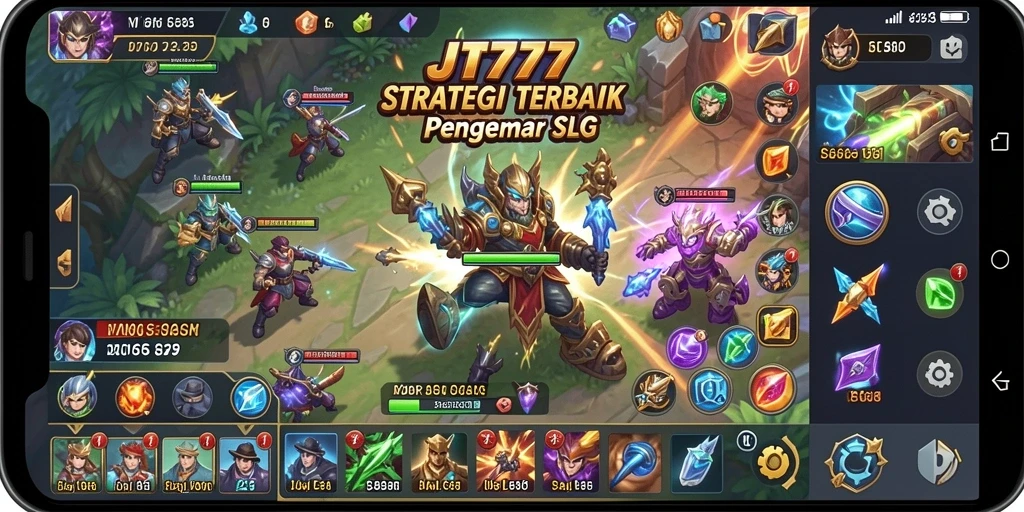 Screenshot JT777 menampilkan aksi seru gameplay SLG.