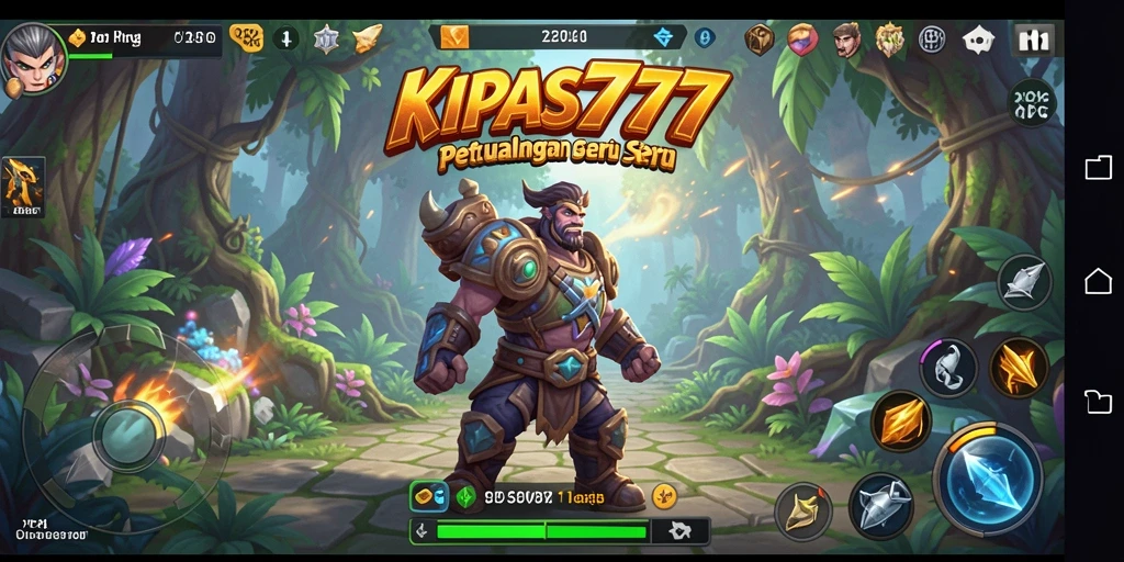 Tampilan gameplay seru KIPAS777 dengan karakter dan monster RPG.
