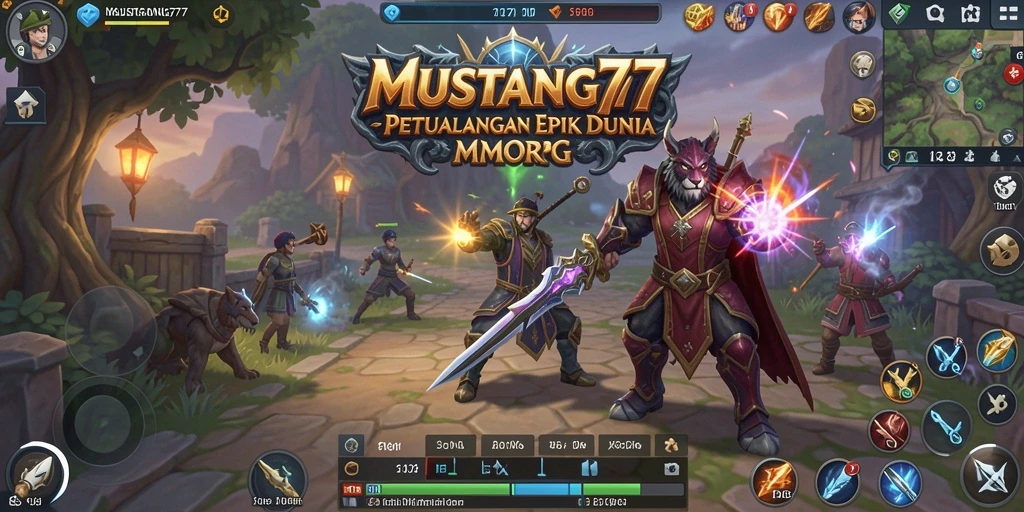 Screenshot gameplay MUSTANG77 yang menunjukkan pertempuran seru dan grafis menawan.