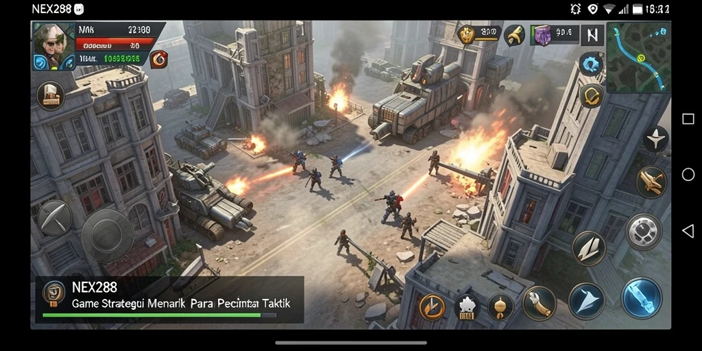 Screenshot gameplay NEX288 yang menampilkan aksi strategi yang mendebarkan.