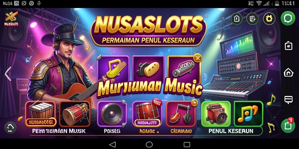 Tampilan gameplay NUSASLOTS yang menghibur dengan musik.