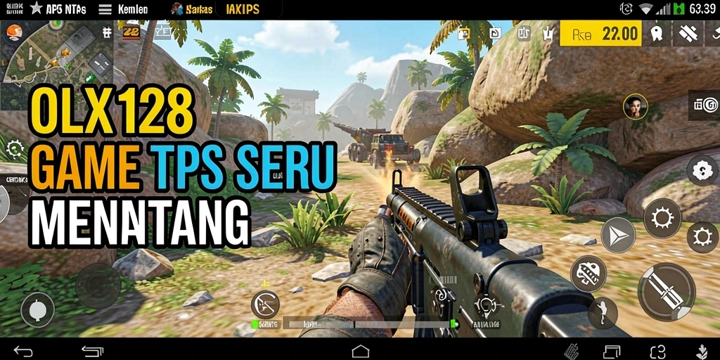 Screenshot gameplay seru dari OLX128 yang memperlihatkan aksi TPS.