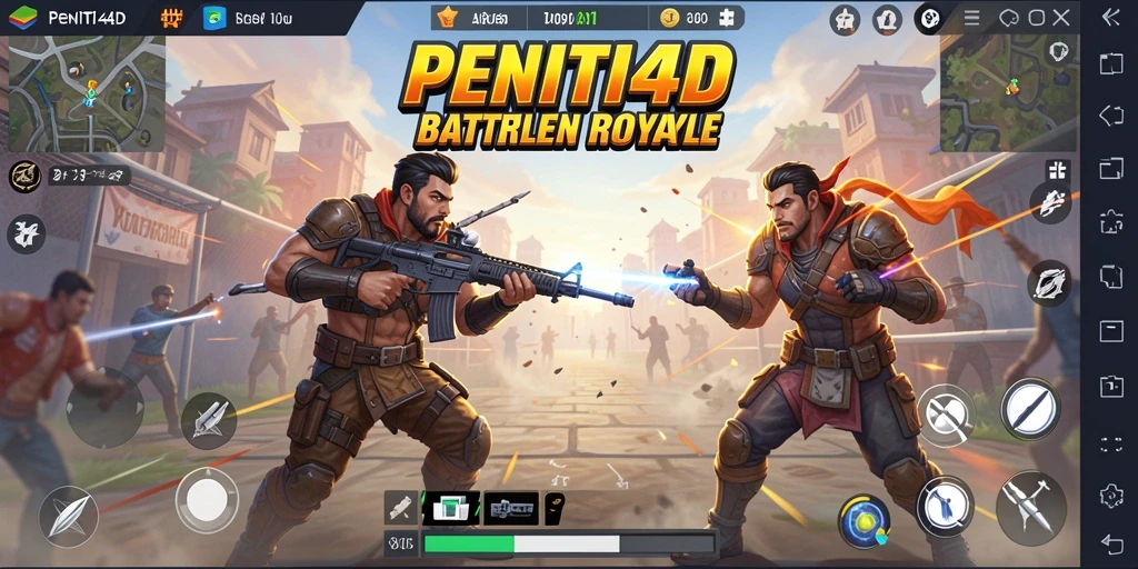 Tampilan seru dalam game Battle Royale PENITI4D.