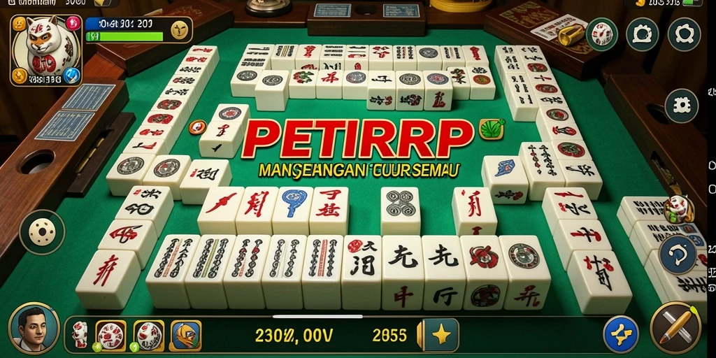 Tampilan gameplay PETIRRP yang menarik dalam permainan Mahjong.