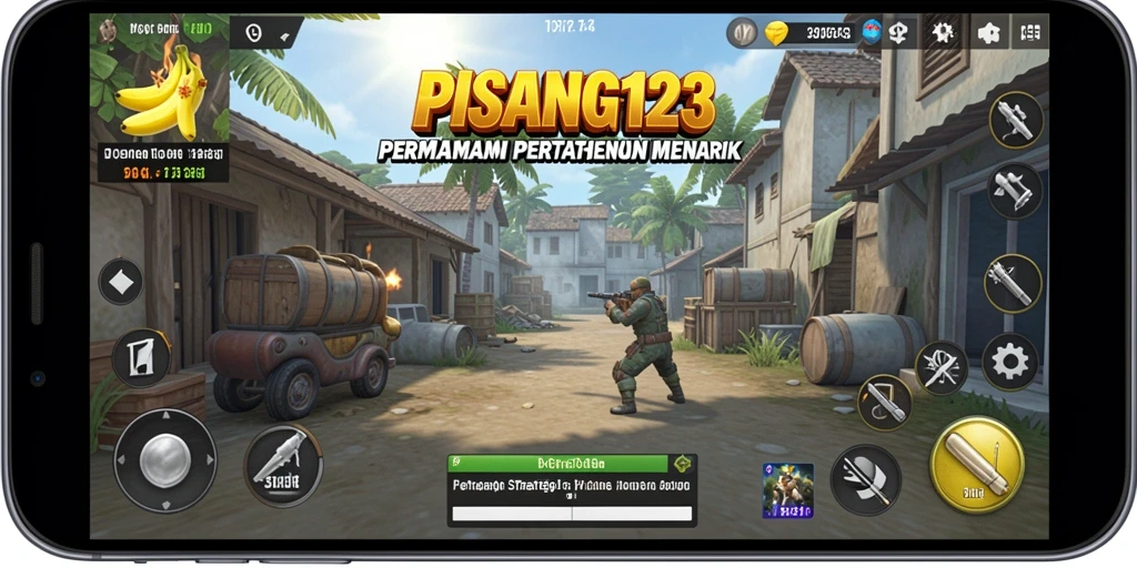 Screenshot PISANG123 menampilkan aksi pertahanan menara yang intens.