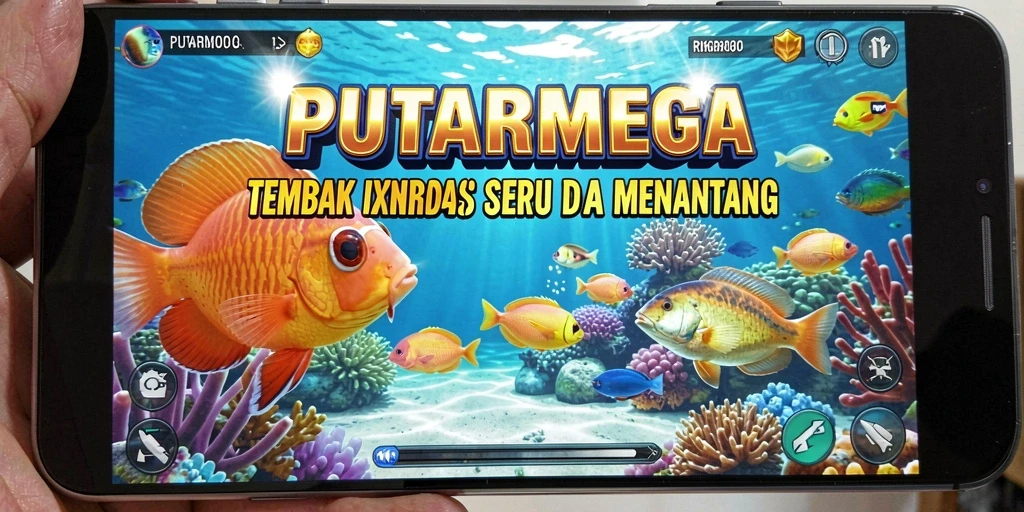 Screenshot PUTARMEGA menampilkan aksi tembak ikan yang mendebarkan.