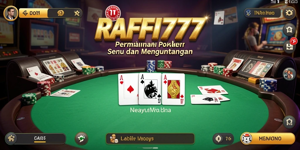 Screenshot RAFFI777 menampilkan aksi mendebarkan di meja poker.