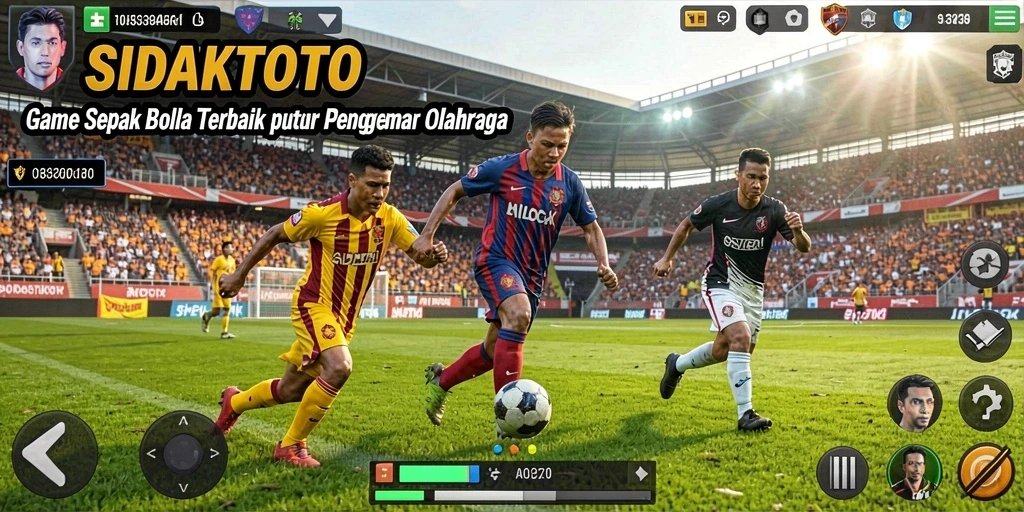 Tampilan mendebarkan dari pertandingan sepak bola dalam SIDAKTOTO.