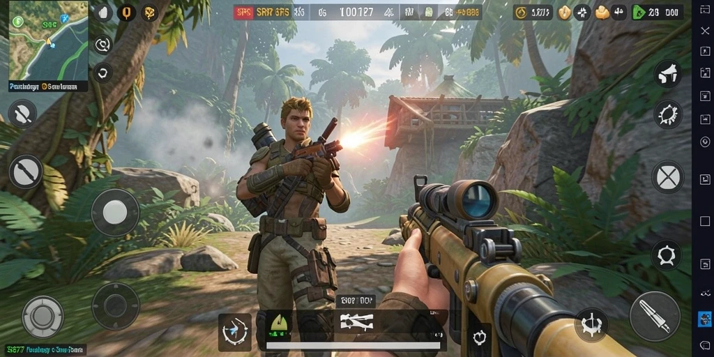 Tampilan gameplay mendebarkan dalam SR877 dengan aksi TPS yang intens.