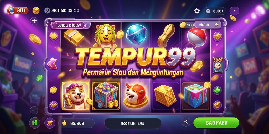 Screenshot gameplay TEMPUR99 menampilkan mesin slot dengan grafik menarik.